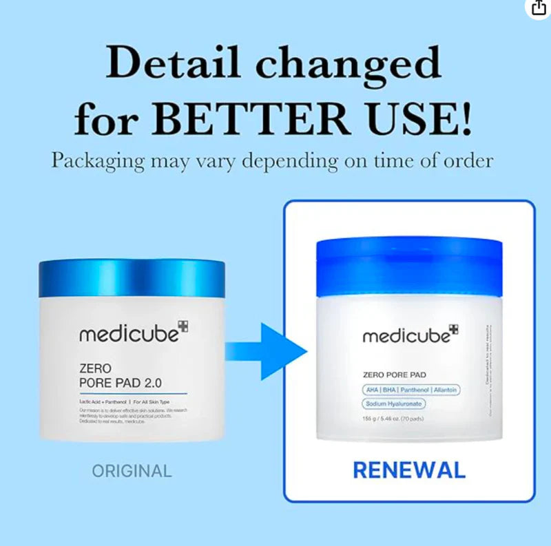 Medicube Zero Pore Pad 2.0 packaging renewal